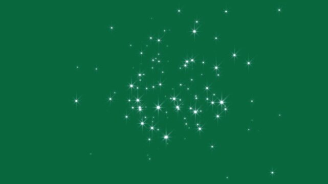 Magic glitter star burst and twinkling cartoon stars with glitter FX on green screen, flat stars burst and comic manga flashes, 4K fast twinkling stars animated loop for video editing