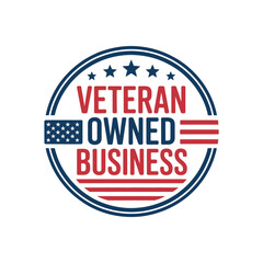 Veteran owned business badge with stars and stripes