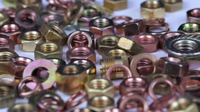 Copper nuts and washers for grounding electrical structures. 