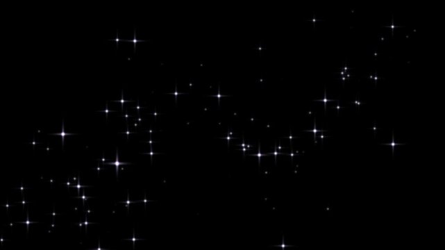 Twinkling cartoon stars and glitter FX, flat stars burst with comic manga flashes, fast twinkling stars animated, seamless loop video. Twinkling stars animation on green background in vibrant 4K