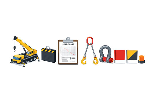 Construction Lifting Equipment Icons