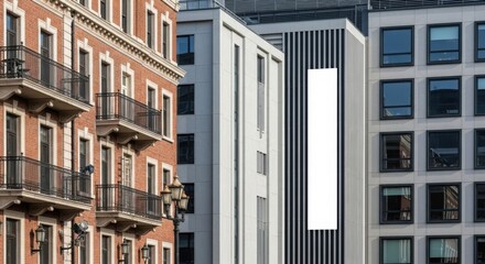 Obraz premium Modern architecture meets historic charm a striking contrast in urban cityscape