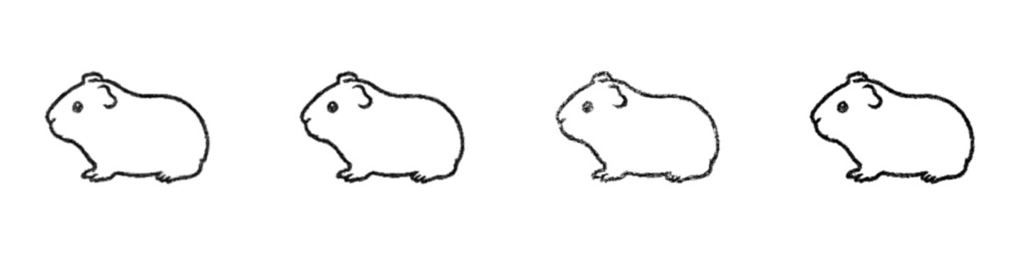 Sketch guinea pig outline icon design set