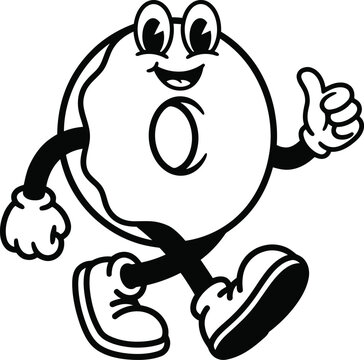 Smiling golf ball cartoon character giving thumbs up
