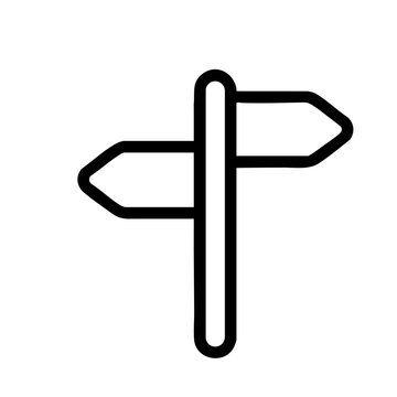 Directional Signpost Icon &ndash; Two Way Arrow Guide Symbol Line Art Vector Illustration MANAGEMENT ICONS-05.eps