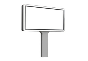 Fototapeta premium Modern blank billboard sign on a pole isolated on transparent background