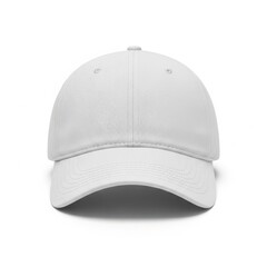 Fototapeta premium A white baseball cap on a plain white background