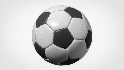 Fototapeta premium Soccer ball centered resting on white studio background