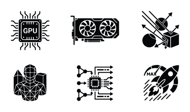 computer hardware and technology vector icons on white background