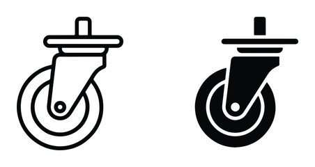 cart wheel black and white vector set on white background © Faria