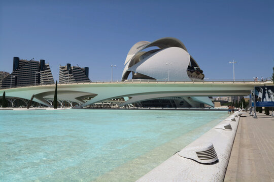 Queen Sof&iacute;a Palace of the Arts is the last major structure built of a grand City of Arts and Sciences concept designed by the Valencia-born and known architect Santiago Calatrava. Val&ecirc;ncia, Spain.