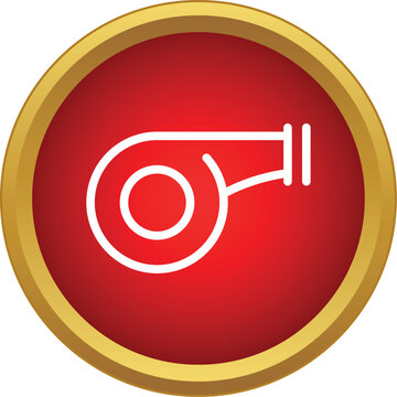 Whistle icon representing signaling, coaching, and sporting events