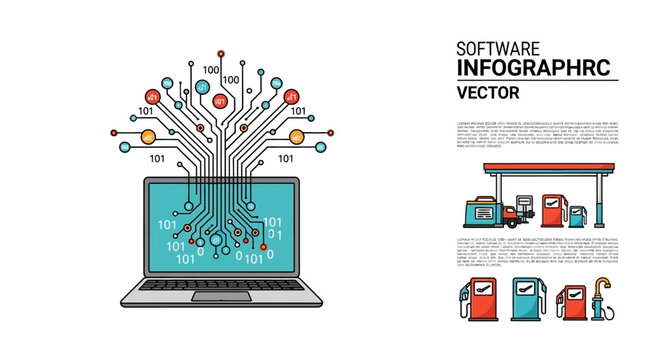 Software infographic vector illustration design.