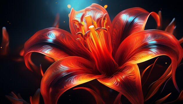 stunning flame lily with vibrant red colors