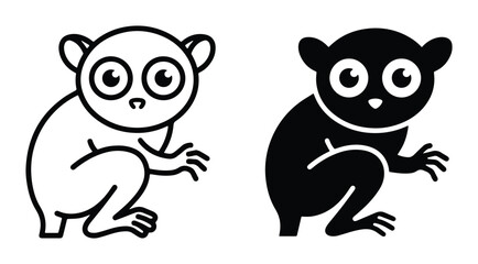 Lemur vector icons set on white background © Mou