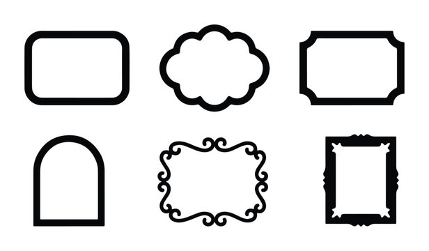 label icons set with cloud border design element on white background