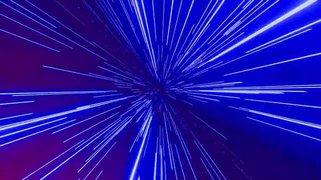 Futuristic blue hyper speed warp drive motion background