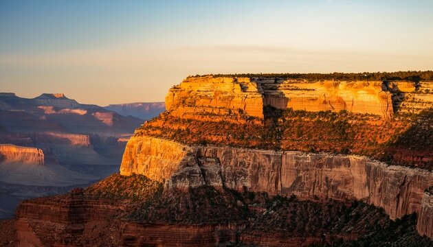 majestic canyons displaying layers of stone in warm sunlight