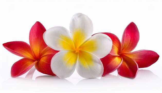 tropical flowers frangipani plumeria isolated on a white background