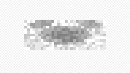 Fototapeta premium A gray pixelated censorship strip with an abstract mosaic texture, designed as a digital element to blur and hide information.