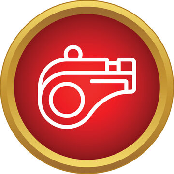 Whistle icon representing referee control in a red rounded button
