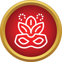 Obraz premium Ornate masquerade mask icon with feathers and sparkles for carnival festivities