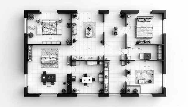 Apartment floor plan illustration