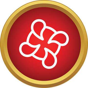 Stylized lauburu symbol representing basque culture and heritage as a button icon