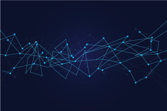 Abstract futuristic digital technology network connected with communication lines background
