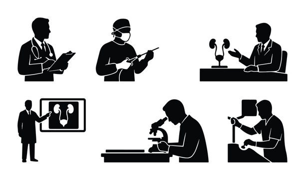 doctor surgeon nurse radiologist pathologist lab technician x-ray machine microscope