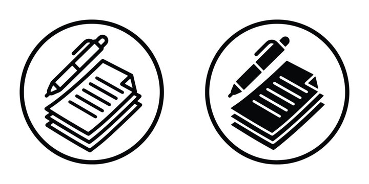 document and writing tools in circle design elements