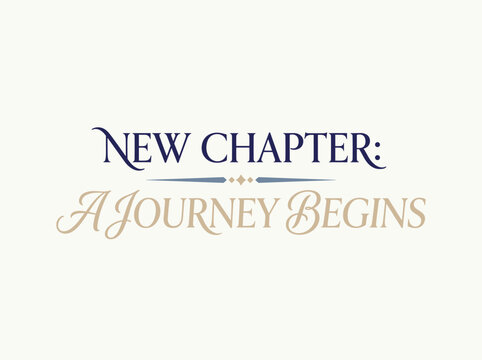 New chapter phrase rendered in a mix of meditative serif fonts and wide, grounding calligraphic elements, serene and centered