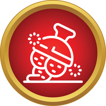 Outline icon representing a vacuum or roller device performing cellulite treatment