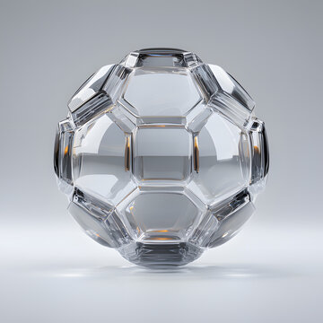 Crystalline Polyhedral Orb 3d rendered, football