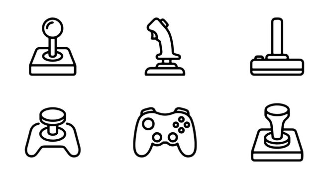 Retro Gaming Joysticks and Controllers, Vintage Arcade Gamepads, Classic Input Devices