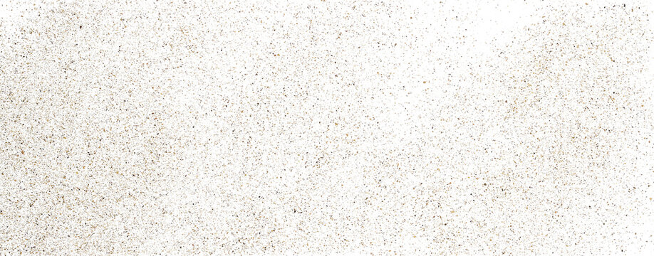 Close up fine desert sand flying isolated on white, background and texture, clipping path, design element, macro