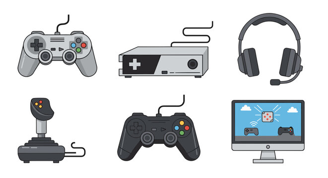Collection of various gaming controllers and accessories