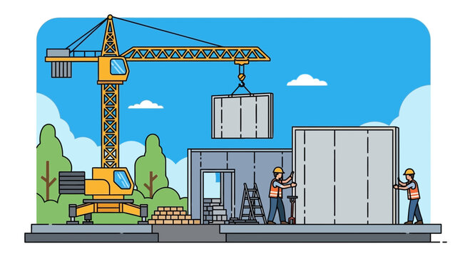 Workers operating industrial crane equipment.