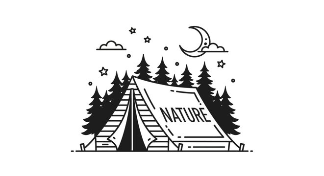 Camping in the serene natural environment.