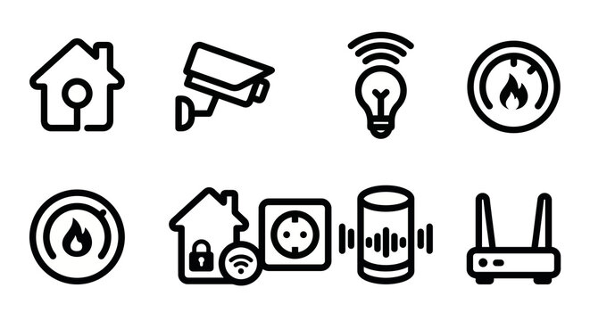 Vector icon set for sustainable energy, green technologies, and ecological initiatives. Rounded thick line style for renewable energy interfaces, environmental monitoring dashboards