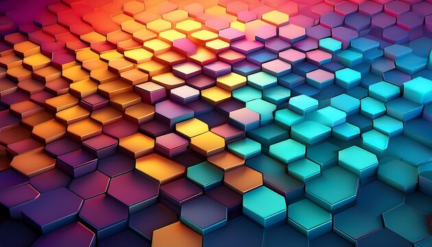 3d hexagonal pattern with gradient colors
