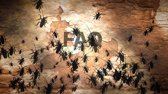 Cockroach Infestation on Damaged Wall with FAQ Text Concept