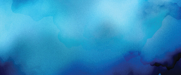 Blue sea with waves. Vector watercolor background for cover design, card, flyer, poster. Summer illustration. Storm. Dark blue ocean and waves. Grunge vector texture. © abd