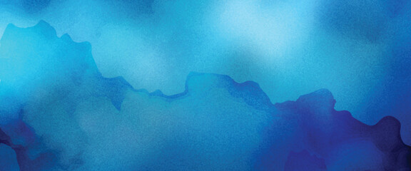 Blue sea with waves. Vector watercolor background for cover design, card, flyer, poster. Summer illustration. Storm. Dark blue ocean and waves. Grunge vector texture. © abd
