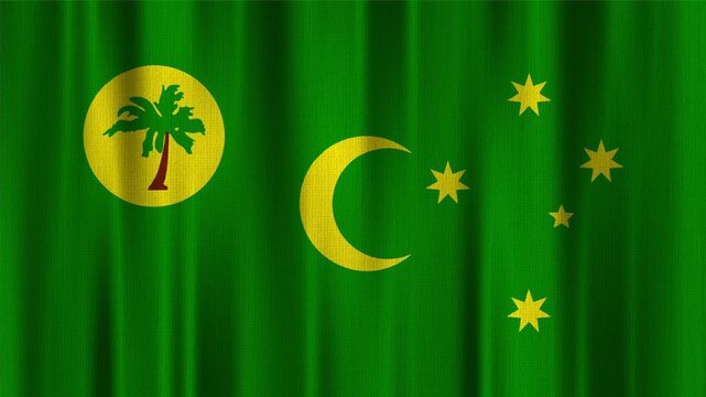Cocos Island Flag Animation With Fabric Texture