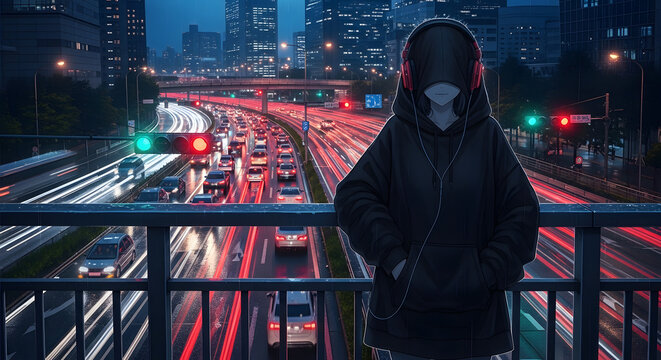 Young Adult Man Wearing Hoodie.