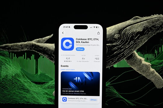 Germany - May 4,2026: Coinbase App Cypto on phone