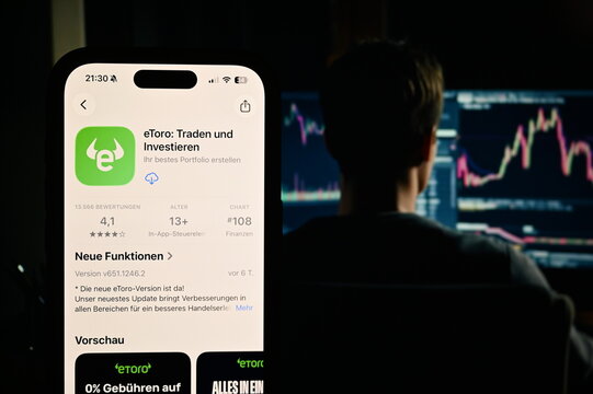 Germany - May 4,2026: eToro App on phone