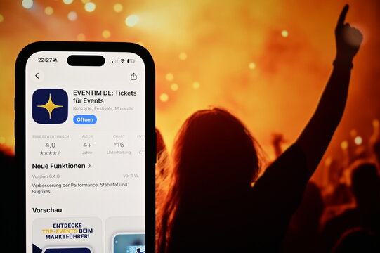 Germany - May 4,2026: Eventim Tickets Events App on phone