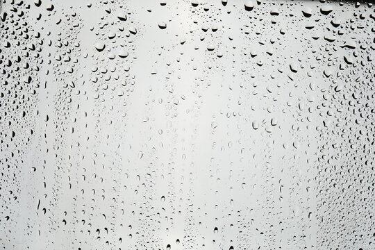 Glass surface with water drops, closeup view